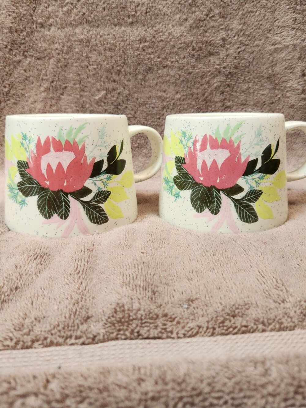 STARBUCKS - Set of TWO (2) Cactus Flower Coffee Mugs 2022 Summer Collection NEW